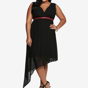 Torrid Chiffon Little Black Asymmetrical Sleeveless Dress Plus Size 4